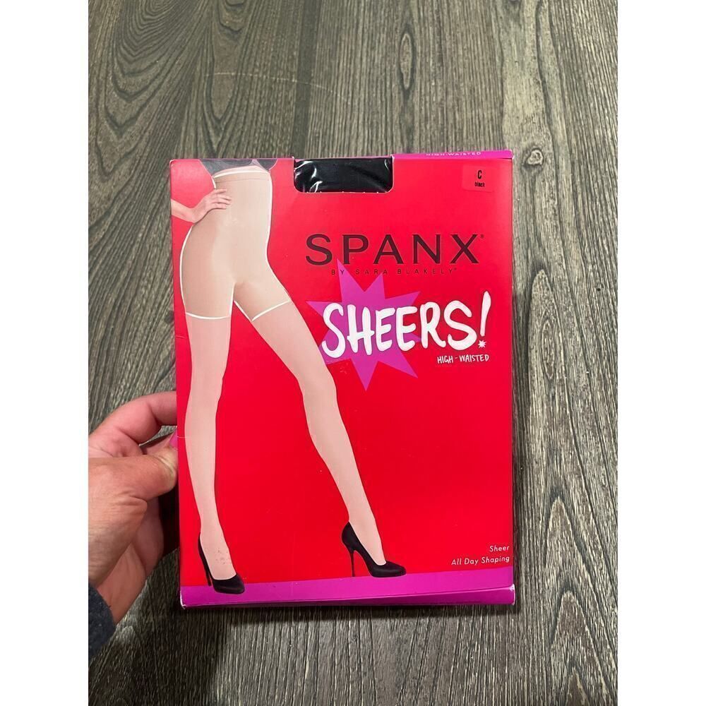 NWT SPANX Womens 914 Super-High Sheers High-Waisted Shapewear Black Size C